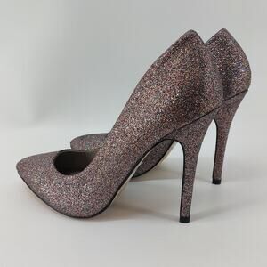 Topshop Sparkly Multiglitter Pumps Almond Toe High Heels 9.5